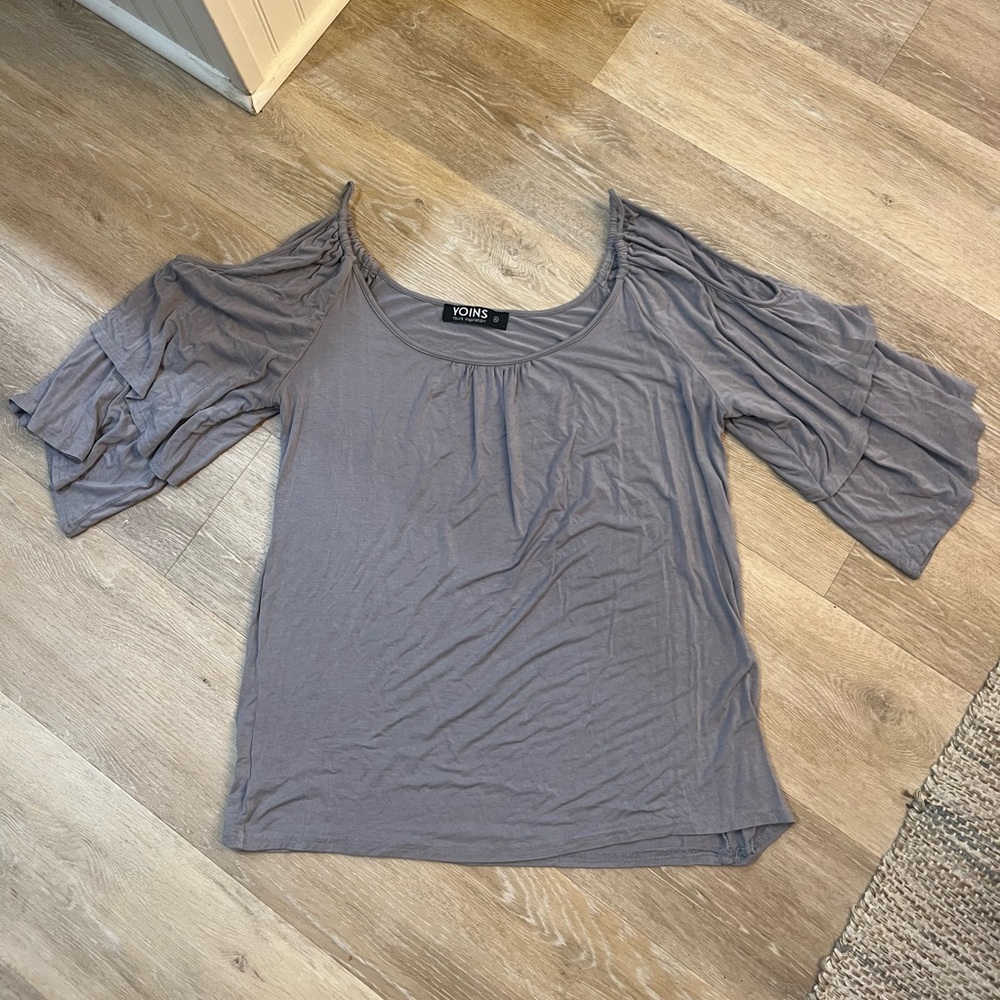Voins Yours Inspiration Women’s 3/4 Sleeve Size XL Grey Blouse